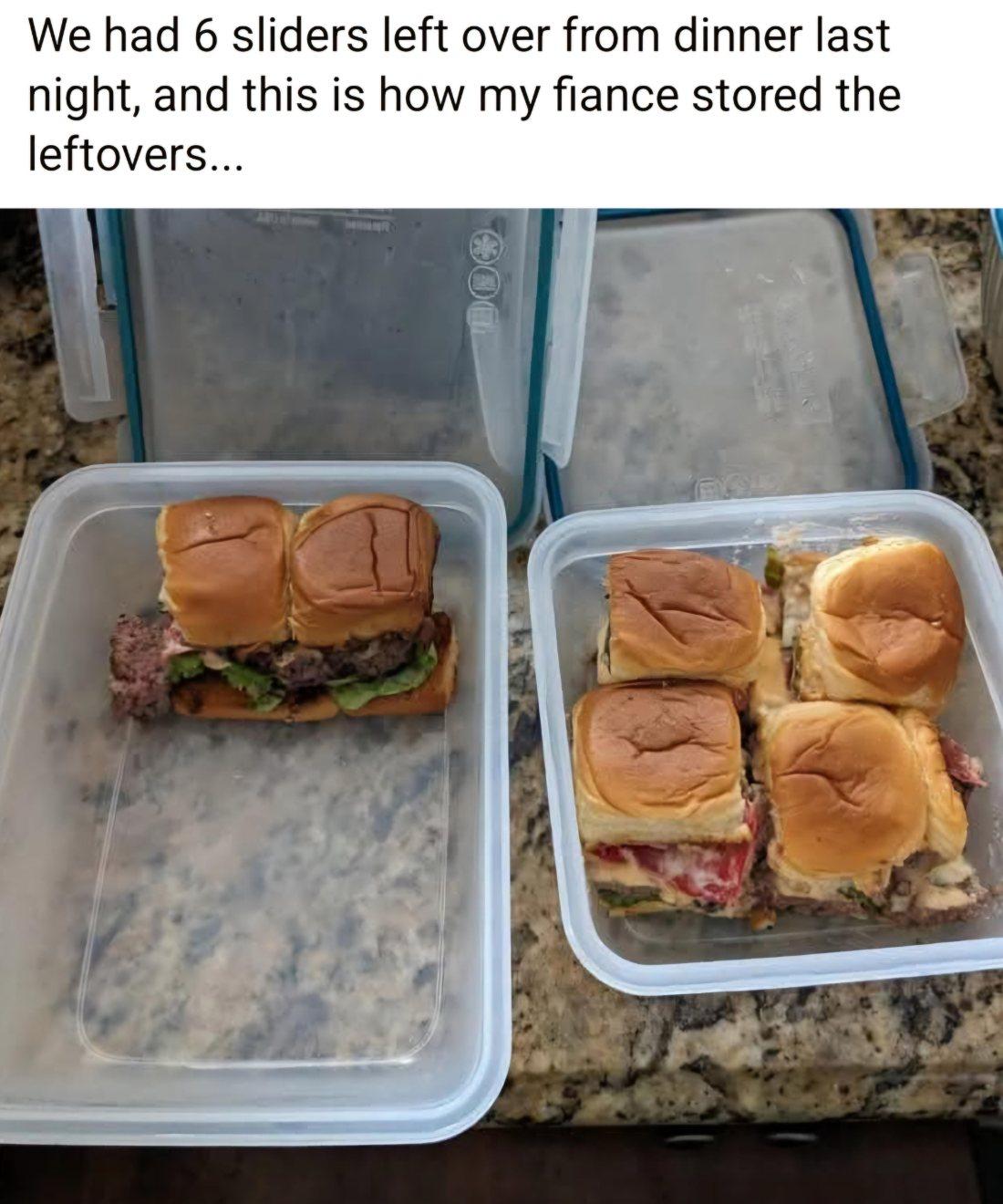 six sliders in two tupperware