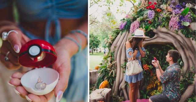 Brad and Kelsi getting engaged at the New York City Pokémon GO Fest