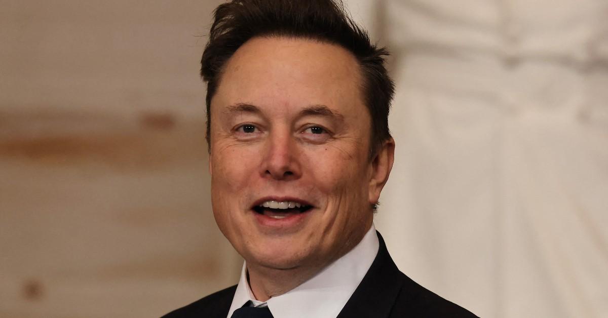 Elon Musk with a happy expression