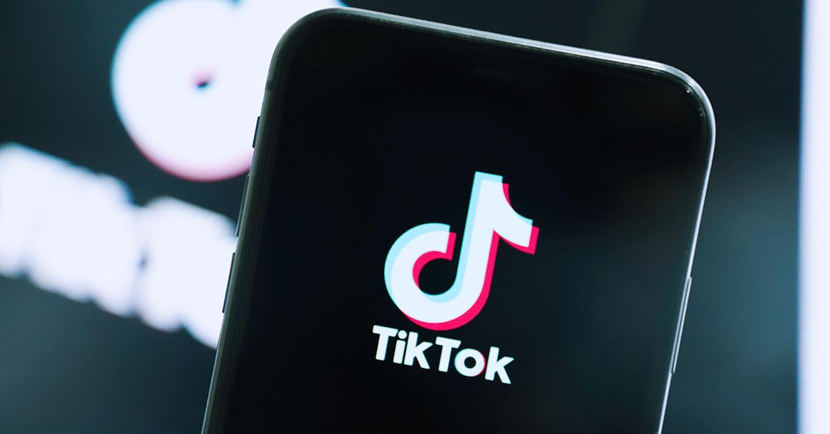 TikTok logo on a phone screen. 