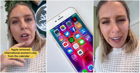 Women discusses Apple removing International Women's Day from the calendar.