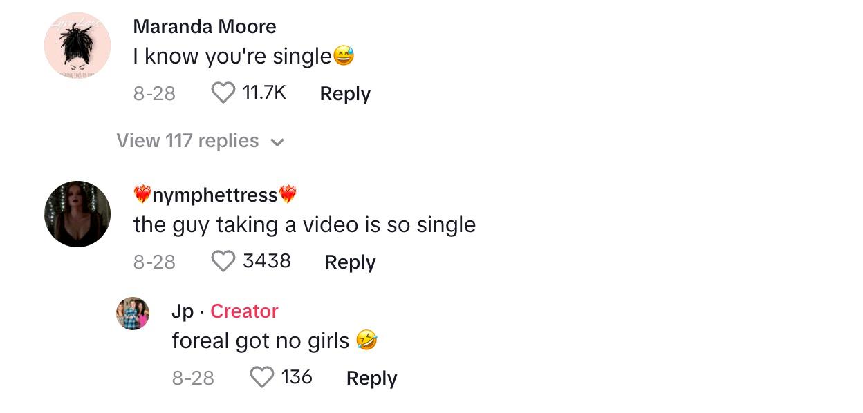 tiktok comments user single