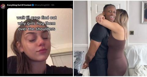 Why girls hug guys over the shoulders