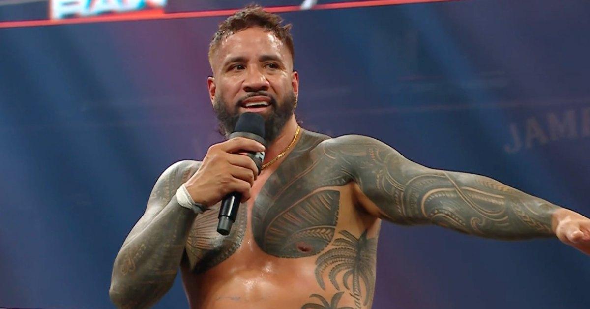 Jey Uso in the ring after he lost his title.