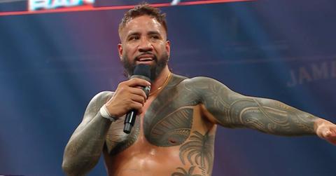 Jey Uso in the ring after he lost his title.