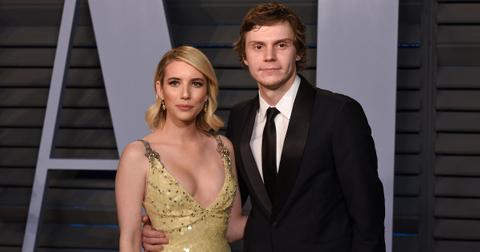 Emma Roberts and Evan Peters attend 2018 Vanity Fair Oscar Party in Beverly Hills