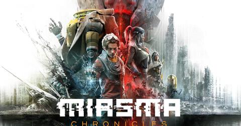 'Miasma Chronicles' key art showing protagonists in the game.