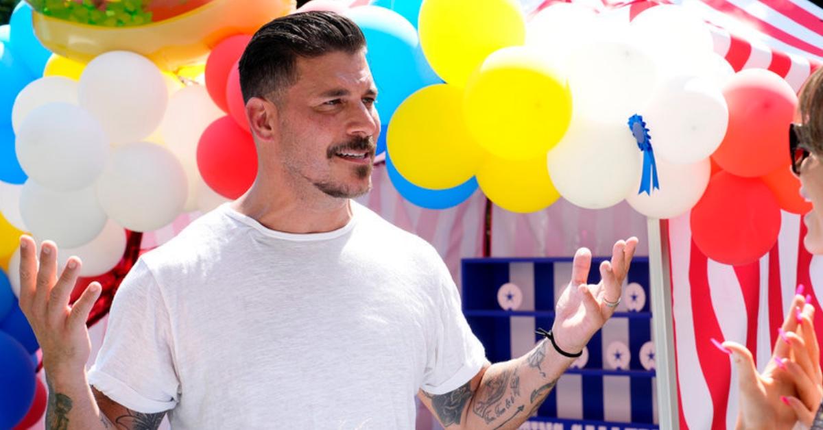 Jax Taylor at a party around balloons.