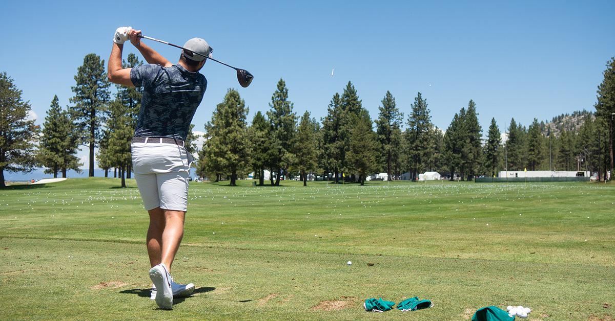 man taking a golf swing