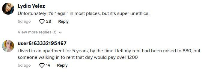 tiktoker rent increase neighbor