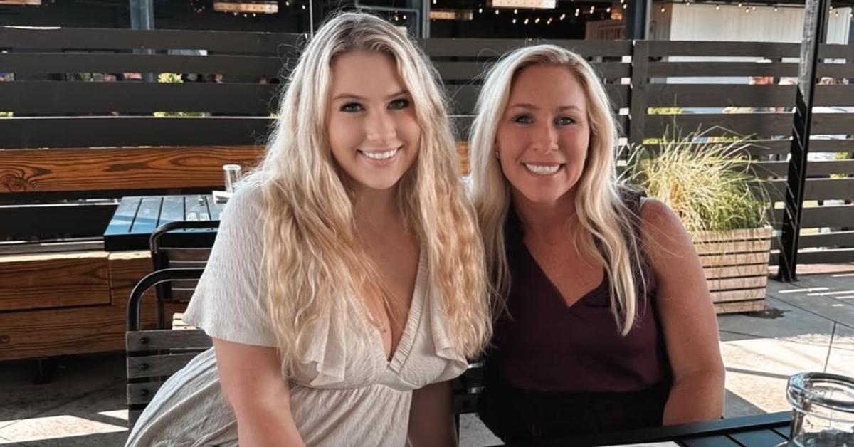 Marjorie Taylor Greene with her daughter Lauren at a restaurant.