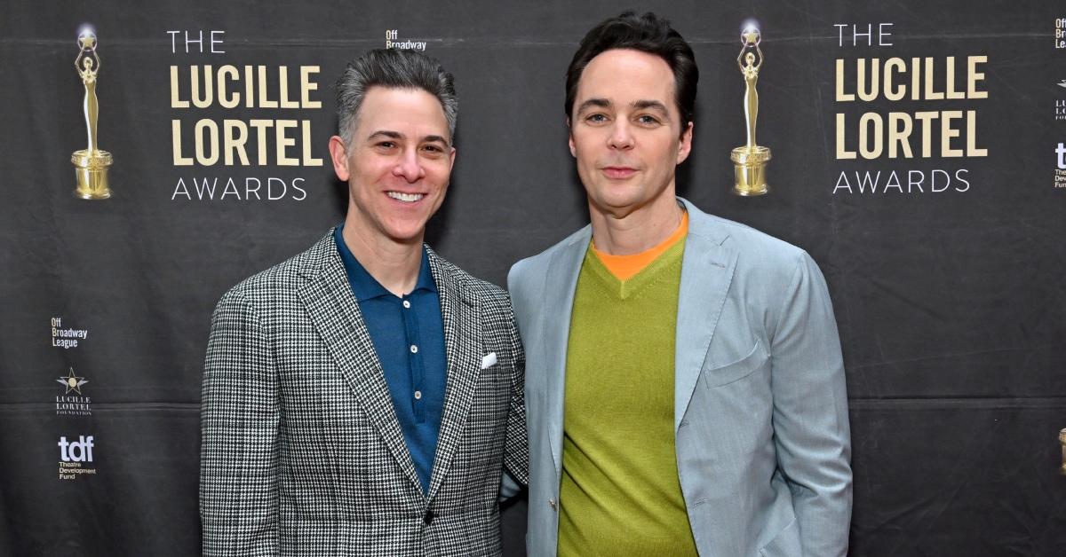 odd Spiewak and Jim Parsons attend the 38th Annual Lucille Lortel Awards at NYU.
