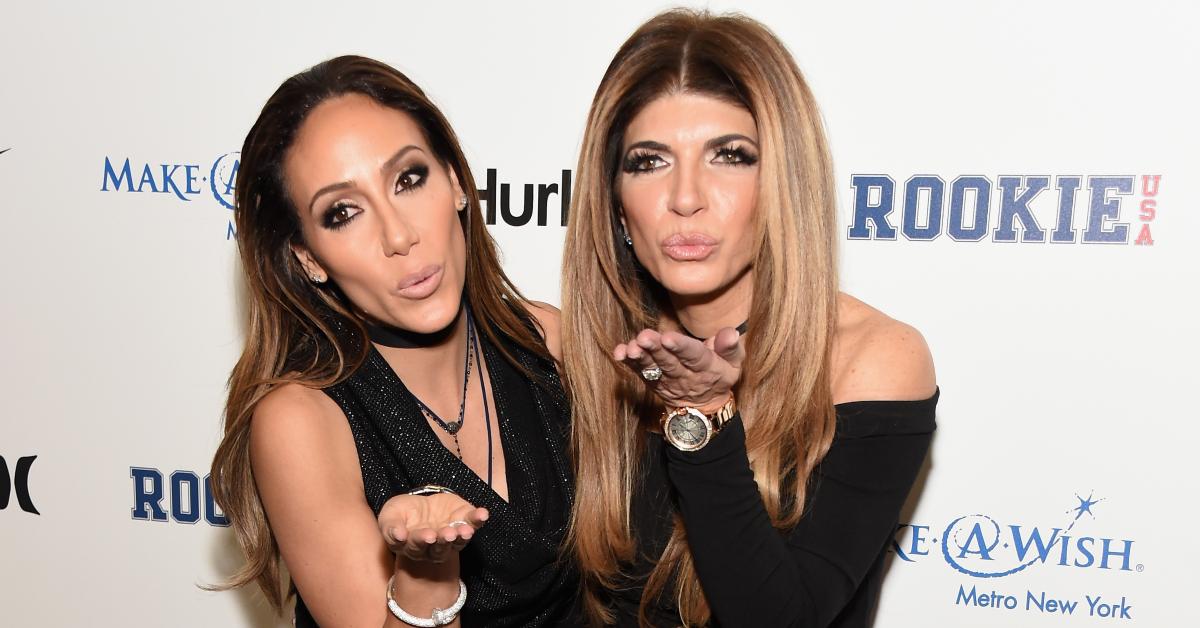 Melissa Gorga and Teresa Giudice during New York Fashion Week on Feb. 15, 2017