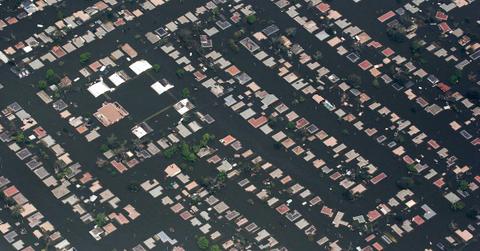 A neighborhood in New Orleans after Hurricane Katrina
