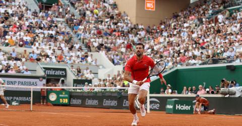 Novak Djokovic at the 2025 French Open