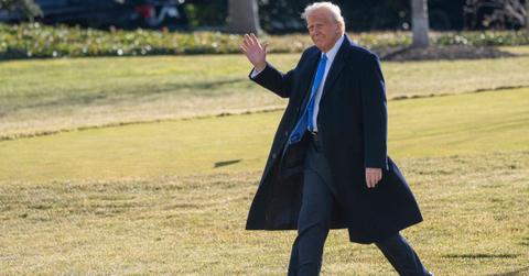 Donald Trump leaving the White House