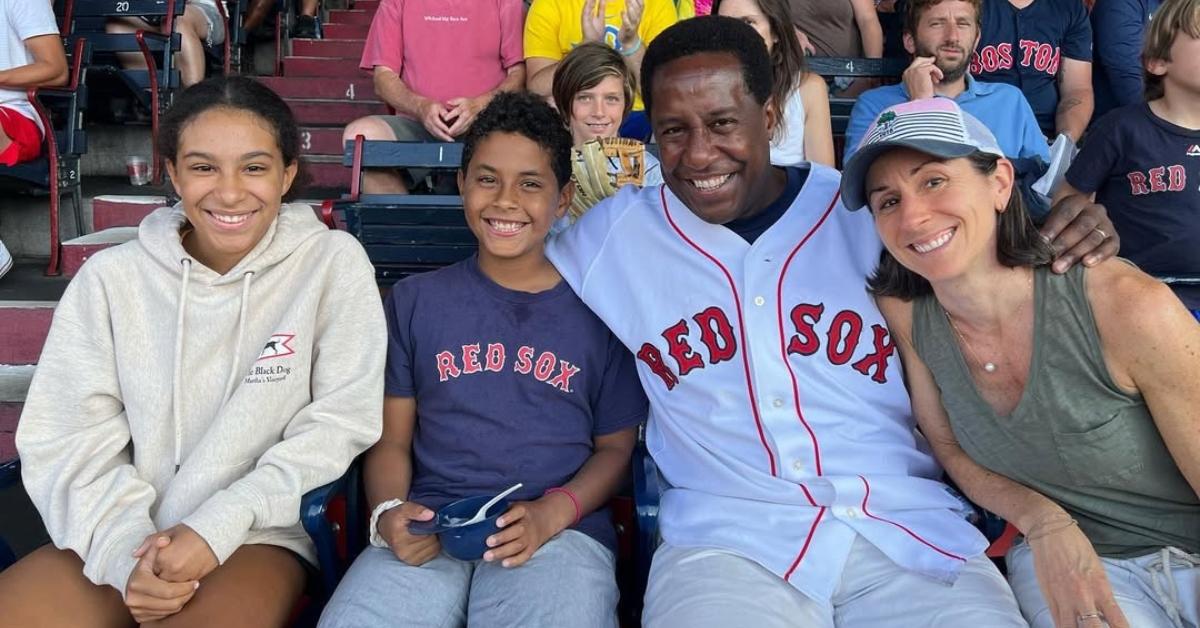 (l-r): Setti Warren's daughter, Abigail, son John, Setti Warren, and his wife Elizabeth Tasker "Tassy" Plummer