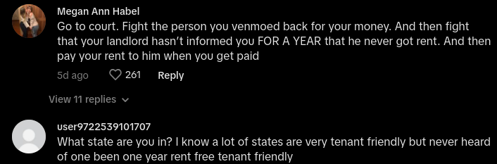 tenant venmoes wrong person rent for a year