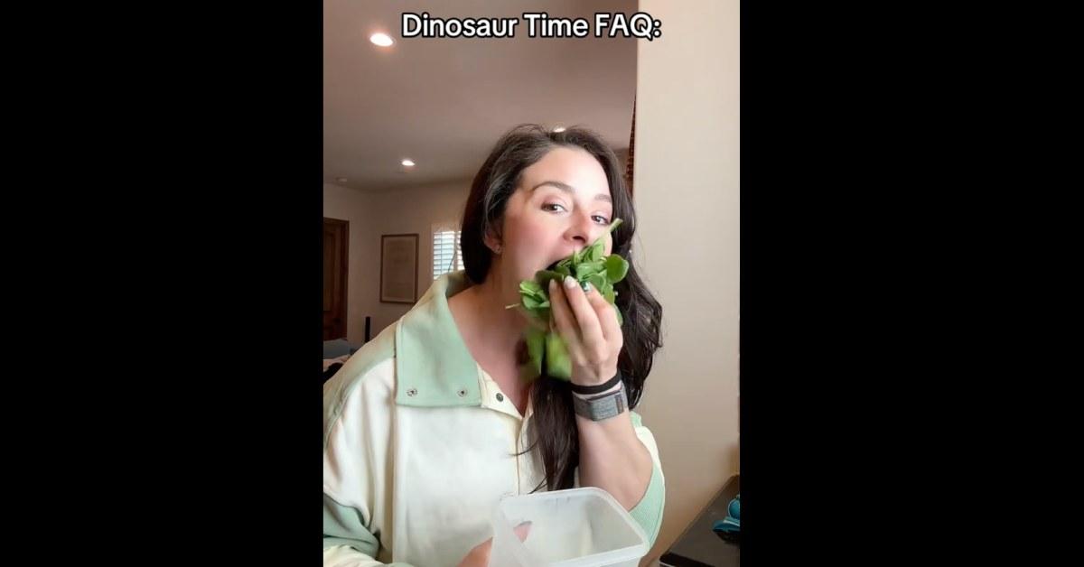 TikToker explains what the "dinosaur time' trend means.