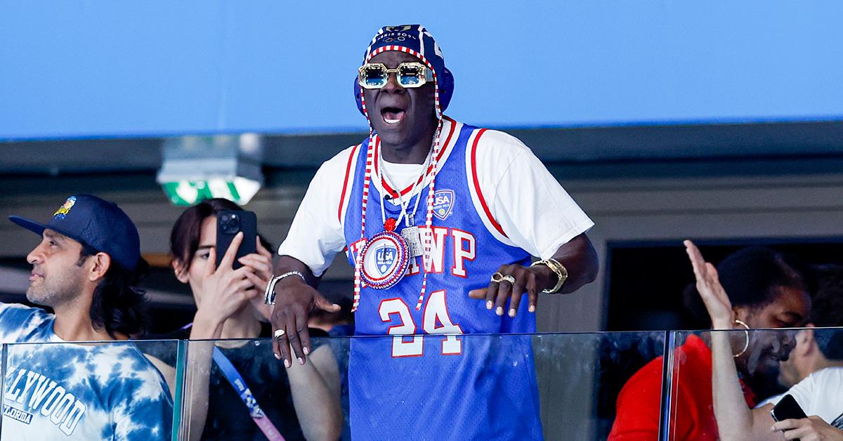 Flavor Flav supporting the women's water polo team. 