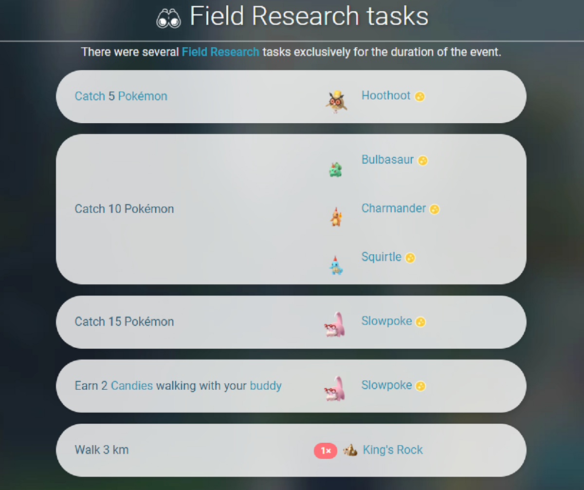 Catch up on the 'Pokémon Go' New Year's Research Events Quick