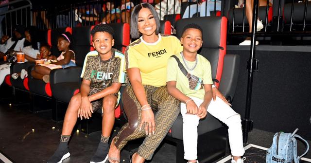 Ayden Nida, Phaedra Parks, and Dylan Nida attend a special Atlanta screening of 'PAW Patrol The Movie' on August 15, 2021 in Atlanta, Georgia.