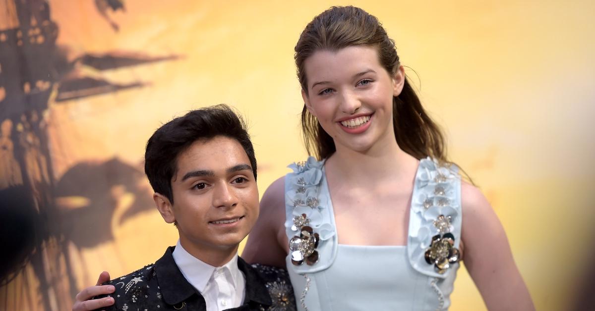 Alexander Molony (L) attends the 'Peter Pan & Wendy' premiere with co-star Ever Anderson (R).