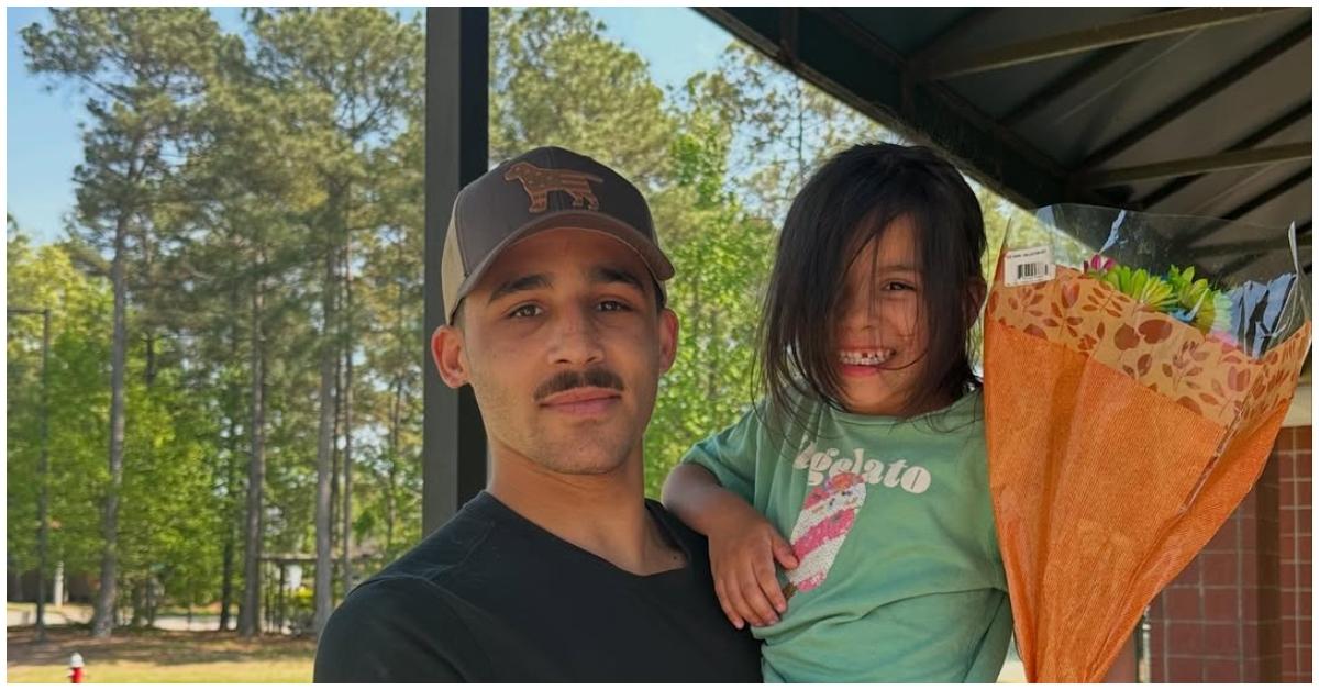 (l-r): Huda's baby daddy, Noah Sheline and their daughter, Arleigh