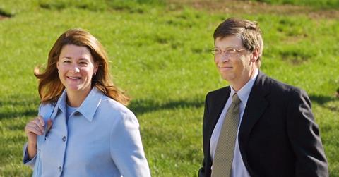 Microsoft Chairman Bill Gates and his wife Melinda arrive at the Federal Courthouse in Washington, DC.