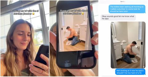Woman’s AI Shirtless Plumber Prank on Her BF Is Priceless