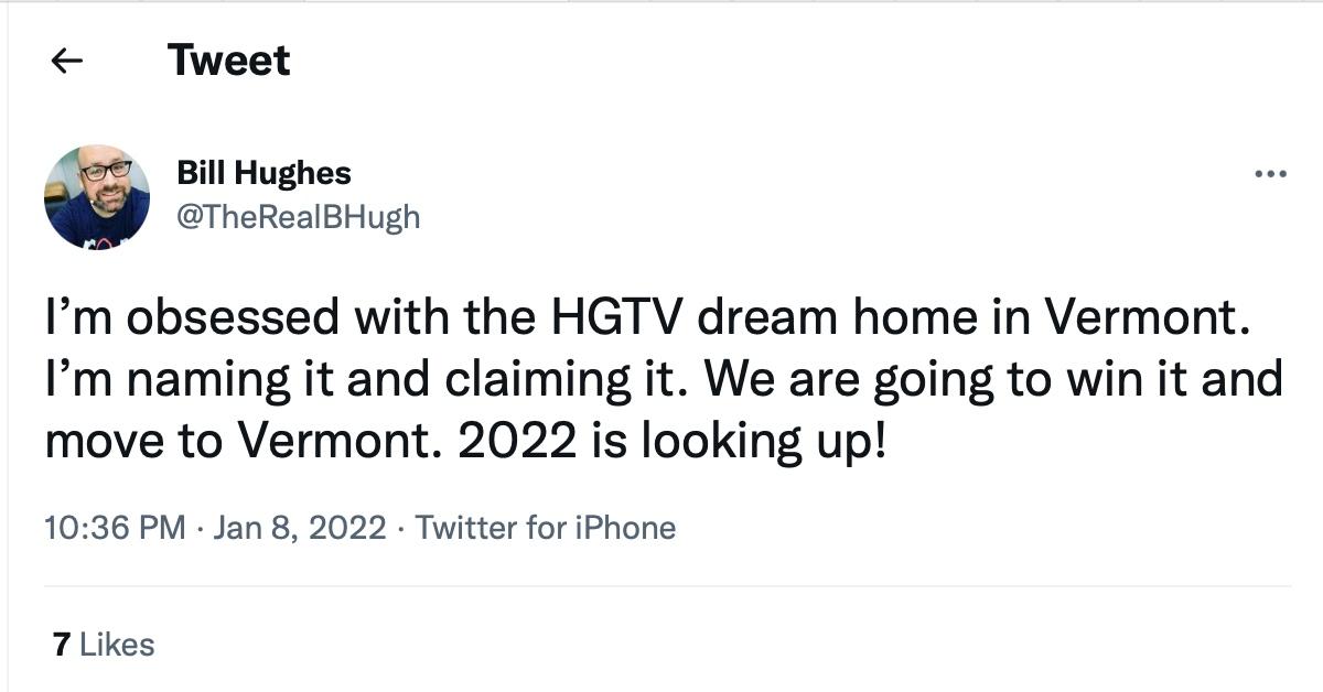 A tweet about the HGTV Dream Home 2022