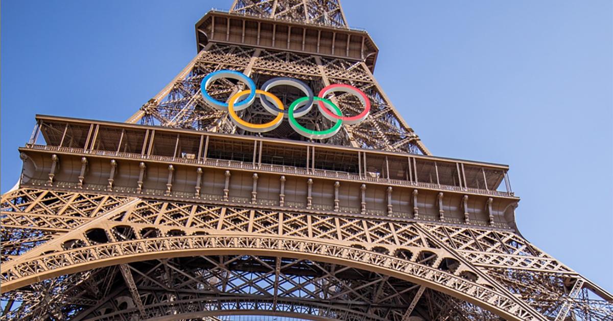 The Eiffel Tower with the Olympic Rings