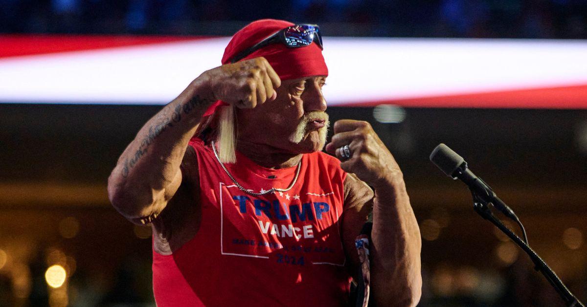 Hulk Hogan speaking at the RNC in 2024. 