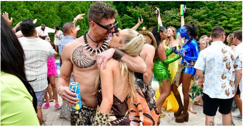 (l-r): Kory Keefer and Sam Feher filming 'Summer House'