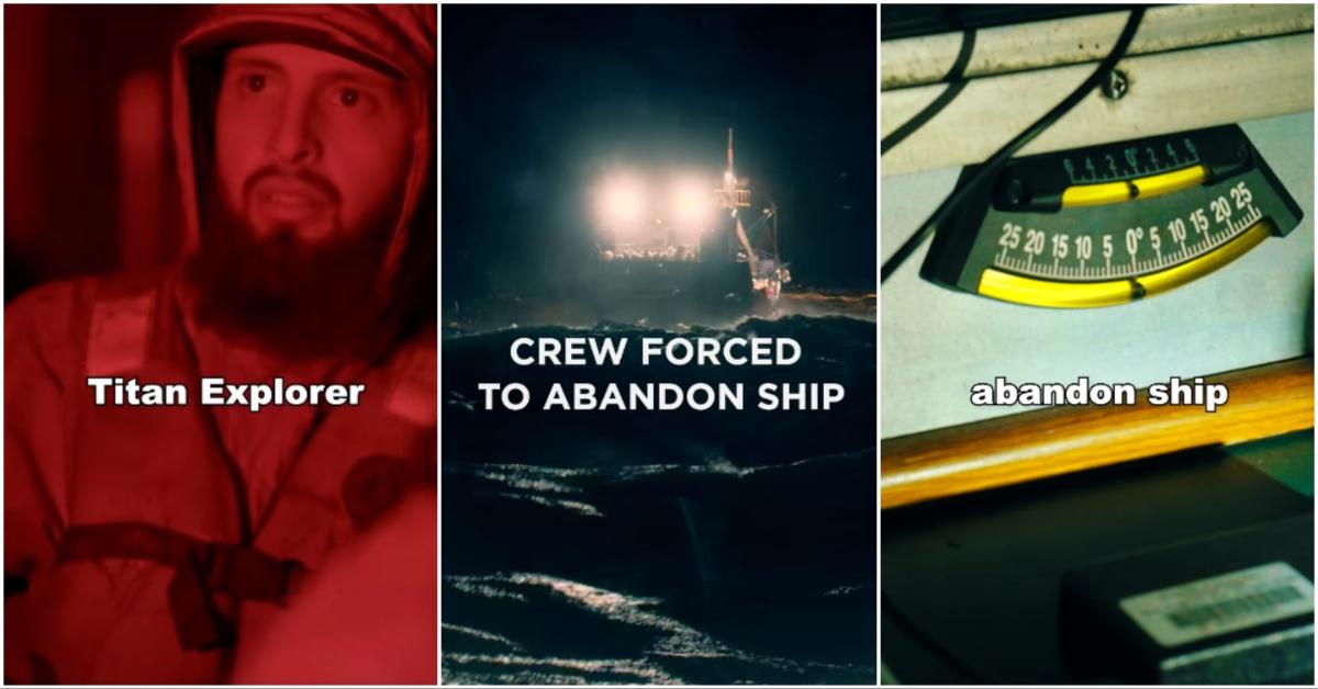 Side by side collage of clips from the Deadliest Catch trailer