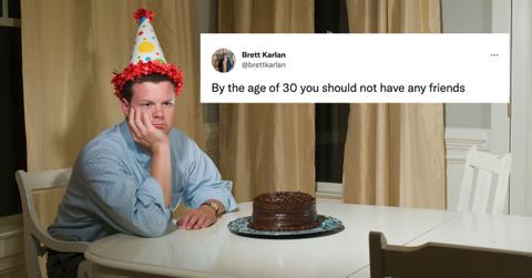 man celebrating his birthday