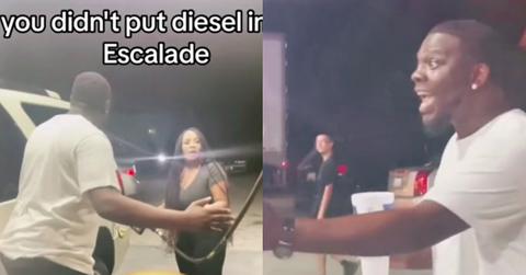 Guy Freaks Out After Girlfriend Puts Diesel Fuel in His Escalade