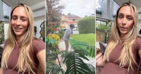 A woman goes into labor and her husband decides to mow the lawn