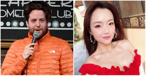 Dex Carvey doing stand-up and his girlfriend, Kaylee