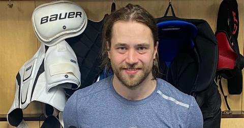 Victor Hedman in the locker room.