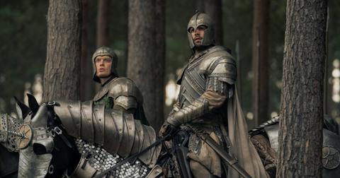 Gwayne Hightower and Ser Criston Cole on their horses in 'House of the Dragon'