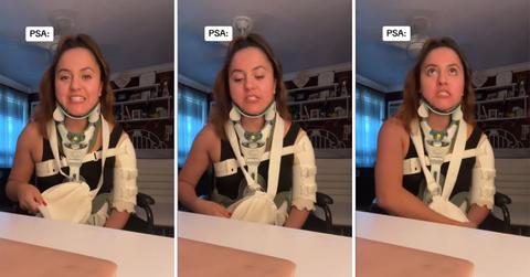 Woman shares PSA about feet on dash