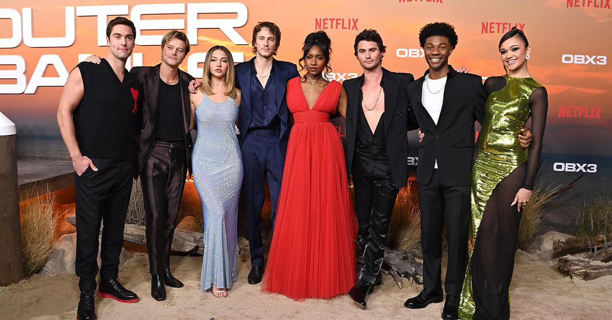 The cast of 'Outer Banks' at the season 3 premiere. 