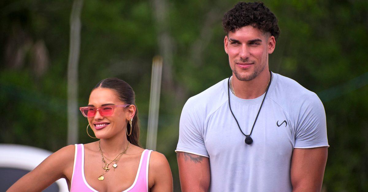 Lucy and Daniel outside on Season 3 of 'Perfect Match'.