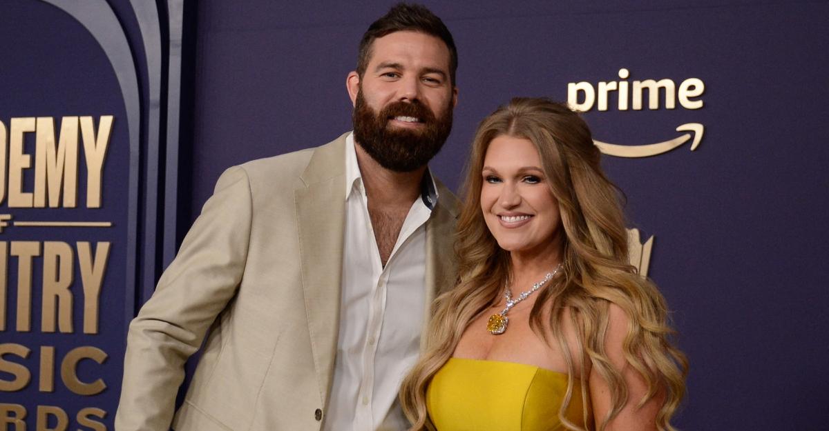 Kristen O'Connor, Jordan Davis's wife, supports him at the CMA awards.