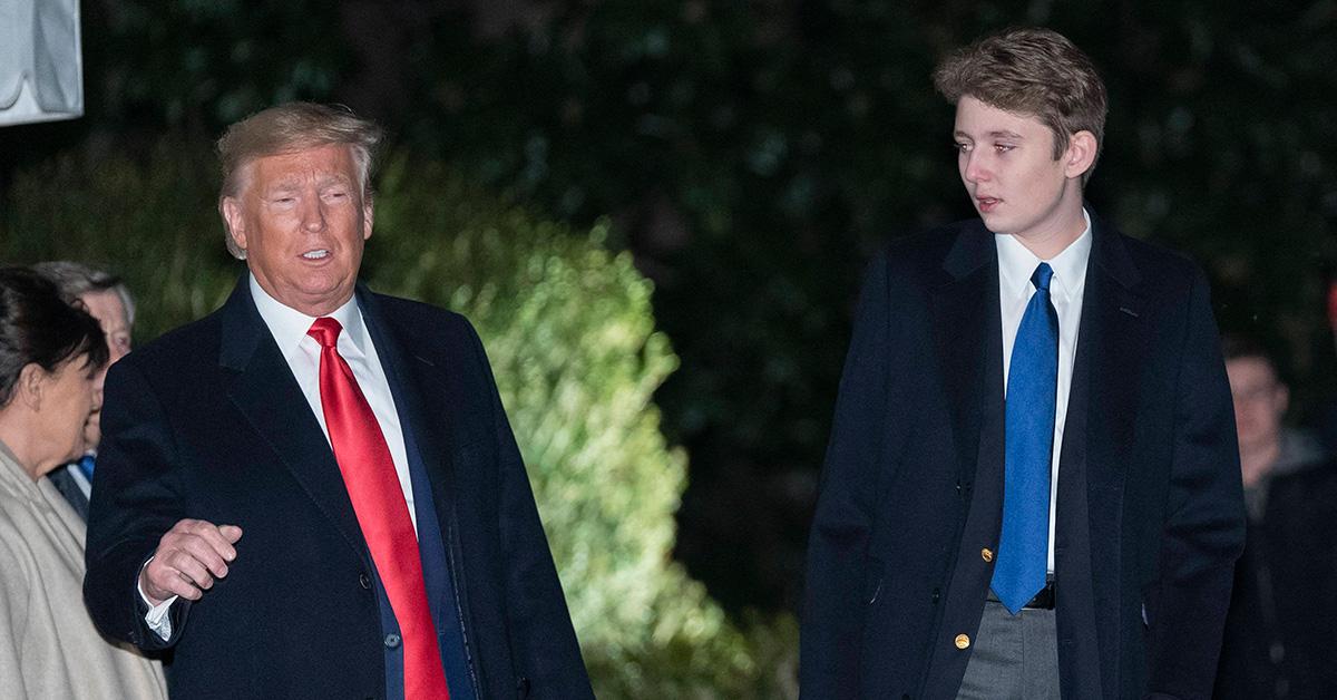 Barron and Donald Trump in Florida in 2019. 