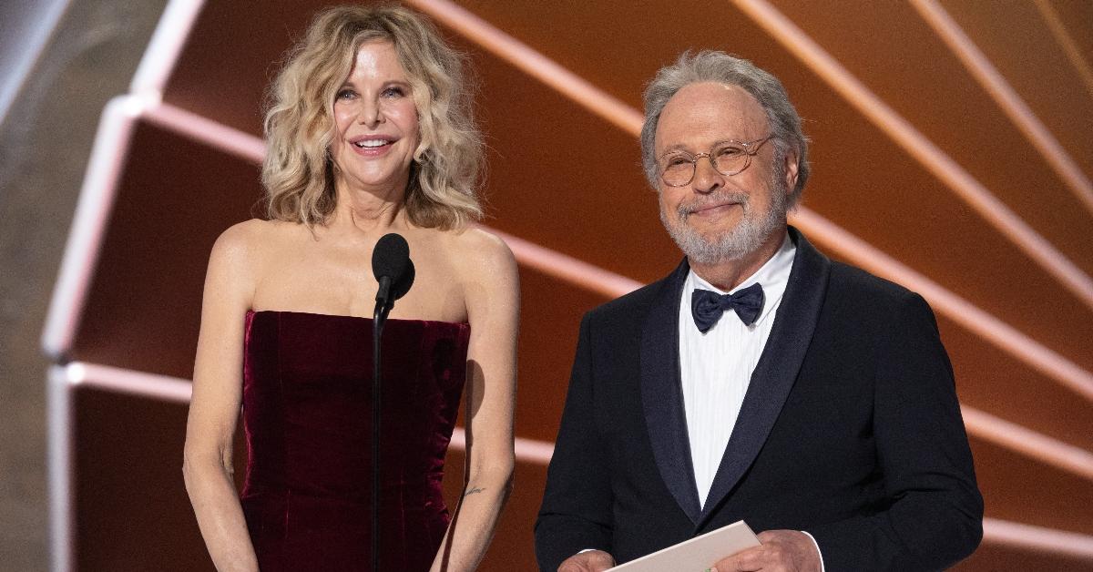 Meg Ryan (L) with Billy Crystal (R) at the 2025 Oscars