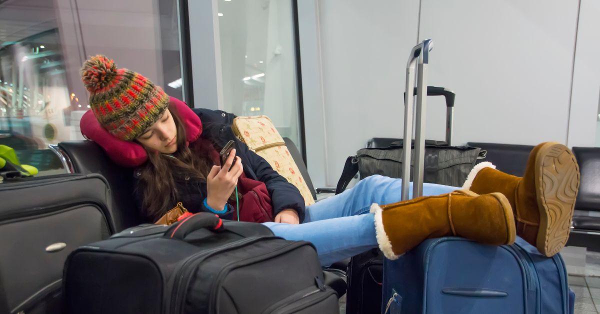 girl looking at phone