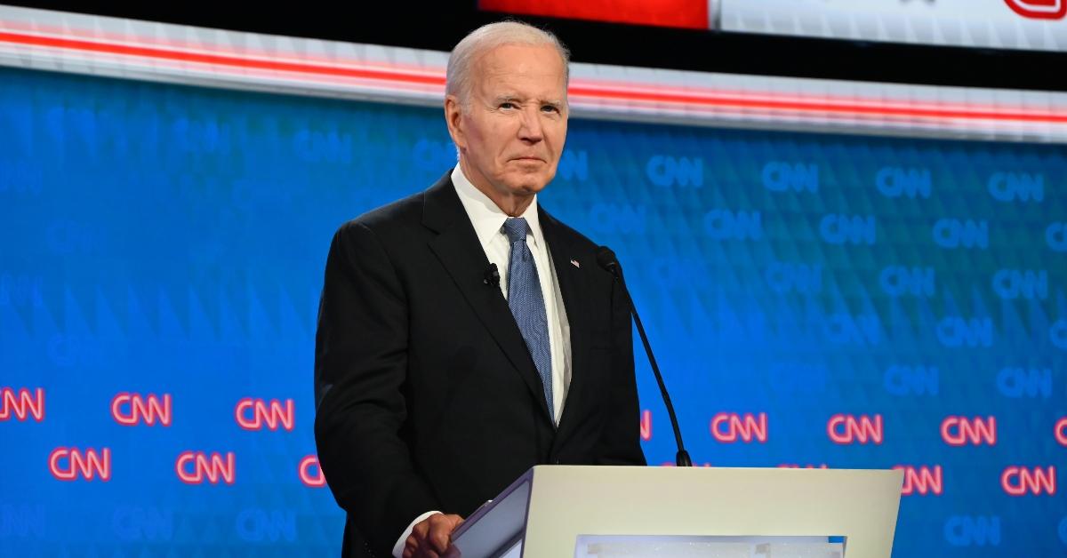 President of the United States Joe Biden and Former President Donald Trump participate in the first Presidential Debate at CNN Studios in Atlanta, Georgia, United States on June 27, 2024. (Photo by Kyle Mazza/Anadolu via Getty Images)