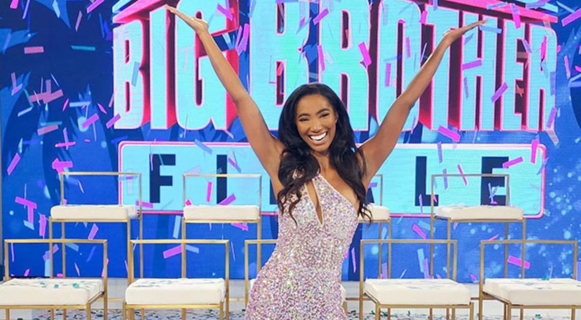 Taylor Hale on the 'Big Brother' stage after her Season 24 win.